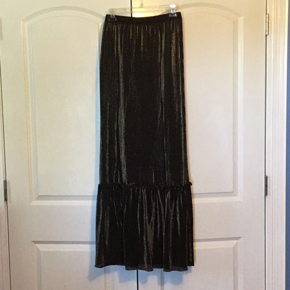 Vintage Black and gold Maxi Skirt